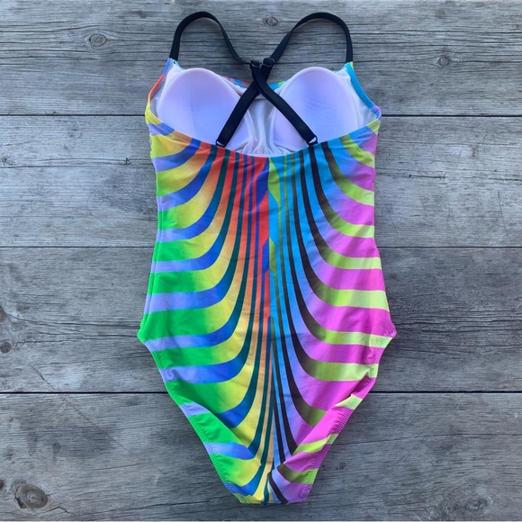 NWOT NEW Technicolor Multicolor Colorful One Piece Swimsuit Gottex Profile Sport - Picture 7 of 17